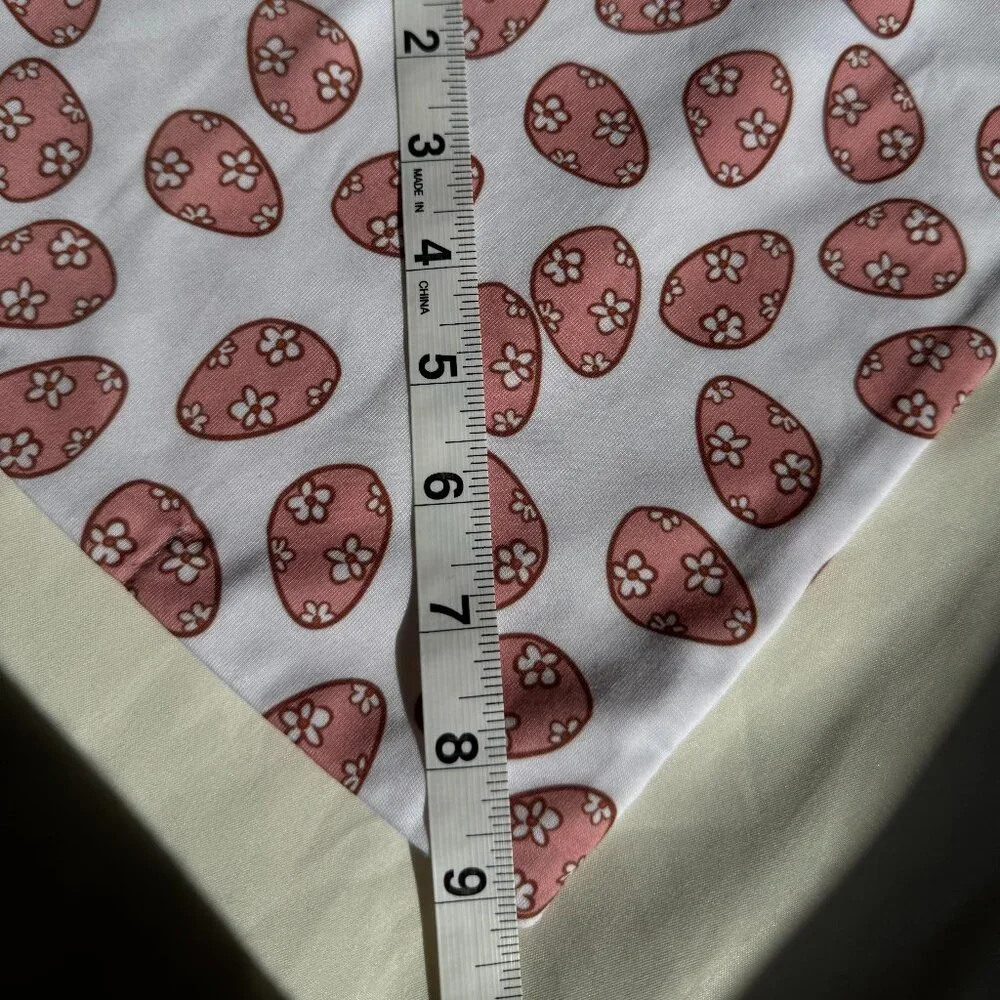 NWT Loic by Design Easter Egg Pattern Easter Dog Bandana, White and Pink, M